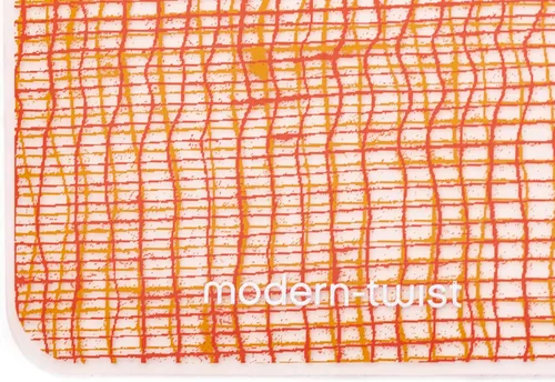 Miniatura 5 de modern-twist Mantel individual de silicona, 14 x 16, sin BPA, sin PVC, apto para lavavajillas, estampado de lino en mandarina, paquete de 1 unidad