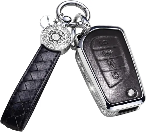 Miniatura 23 de Funda para llavero compatible con Volvo, cuero negro con cristal de protección de 360 grados para XC90, XC60, XC40, S60, S90, V60, V90, Polestar 1