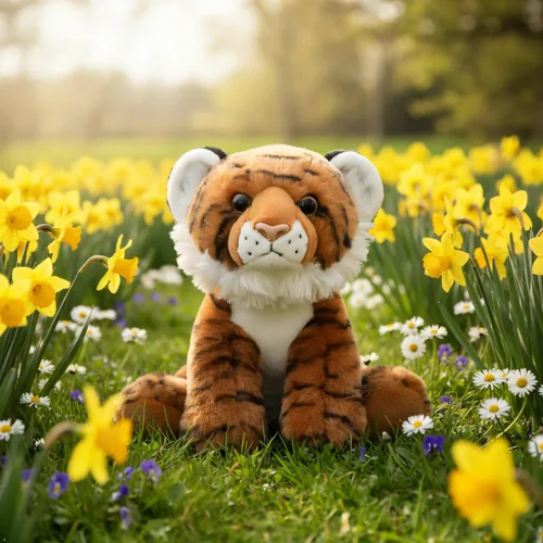 Miniatura 11 de The Petting Zoo Peluche de tigre, regalos para niños, animales salvajes del zoológico Onez, juguete de peluche de tigre de 9 pulgadas