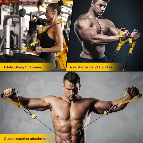 Miniatura 7 de Ayombo Gym Equipment, Cable Attachments for Gym, Home Workout Equipment Machine Grip Attachments, Resistance Bands Handles for Weight Strength