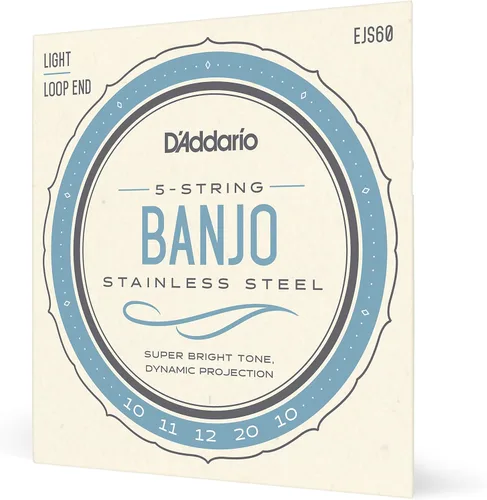 Miniatura 13 de D'Addario Cuerdas para banjo tenor, bronce fosforado, EJ55, calibre medio 9-30, juego de 5 cuerdas, paquete de 1