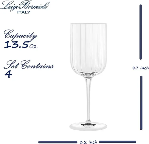 Miniatura 3 de Luigi Bormioli 11284/01 Bach - Juego de 4 copas de vino tinto transparentes de 13.5 oz