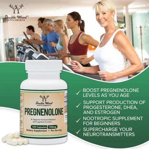 Miniatura 6 de Pregnenolona 100 mg por porción (convertida a progesterona para aumentar los niveles de progesterona) - Testado por terceros - 120 cápsulas