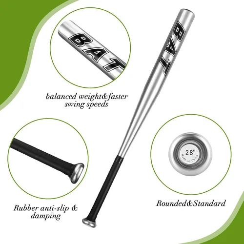 Miniatura 5 de Jenaai 4 unidades de bate de béisbol de 28 pulgadas de aluminio para actividades deportivas de entrenamiento de béisbol