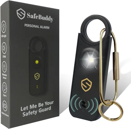Alarma personal para mujeres, hombres, niños, ancianos, autodefensa, diseñada por mujeres, altavoces adicionales de 140 dB con luz estroboscópica,
