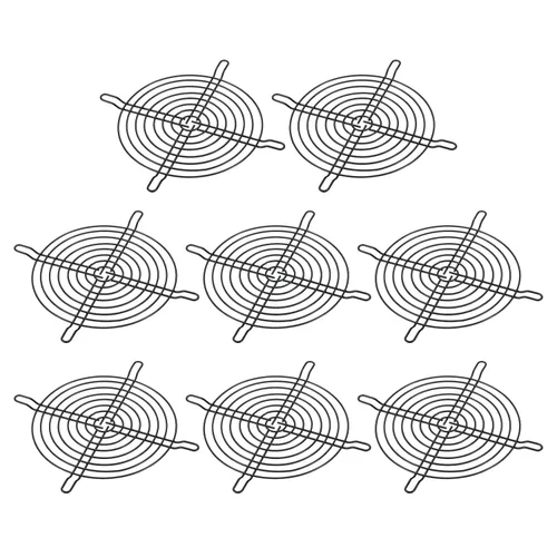 PATIKIL Parrilla para dedos de ventilador de 4.724 in, paquete de 8 protectores de rejilla de metal para ventiladores de escape de 4.724 x 4.724 in