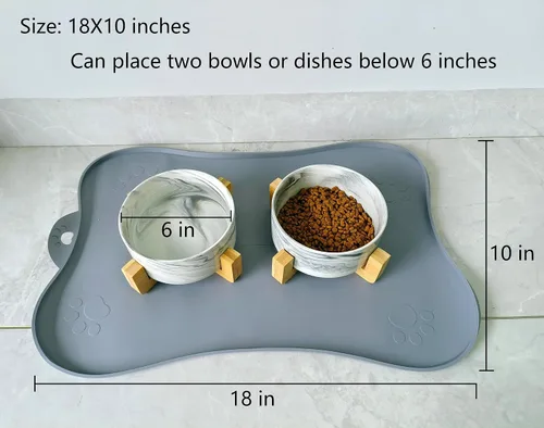 Miniatura 2 de Tapete de silicona para comida para gatos, tapete impermeable para alimentación de mascotas para cuenco de agua y alimentos, bonito tapete de goma