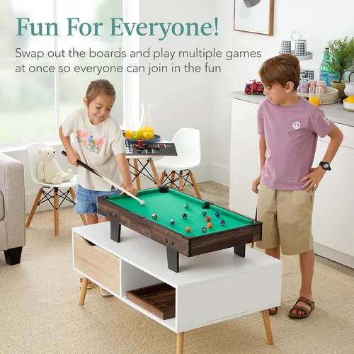 Miniatura 5 de Best Choice Products Serie de mesas de juegos múltiples – Mesas de juego interactivas 4 en 1 y 11 en 1 para niños con futbolín, hockey sobre aire