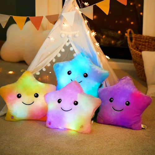 Miniatura 5 de Wewill Creative Luz LED nocturna brillante Almohada de felpa con forma de estrella Juguetes de falta, azul Azul (Variante 2)