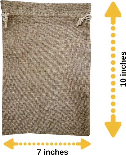 Miniatura 2 de 50 bolsas de arpillera con cordón, bolsa de regalo rústica de 7 x 10 pulgadas, paquete a granel para tazas, tarros de masón, Navidad, Adviento
