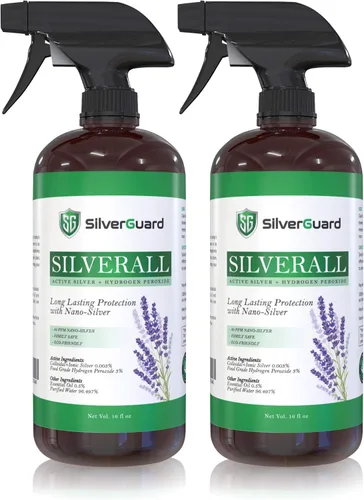SilverAll - Limpiador mejorado de peróxido de hidrógeno + plata activa, limpiador multiusos con protector plateado de larga duración, peróxido de
