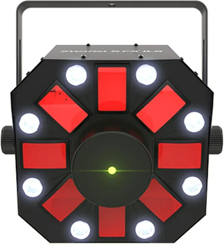 Miniatura 2 de Chauvet DJ Swarm 5 FX ILS 3 en 1 Derby/Strobe - Paquete de luces LED con 2 cables DMX y paño de pulido Austin Bazaar