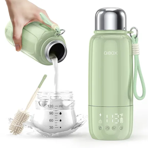 Portable Bottle Warmer for Travel - 3Min Fast Heating of Breast Milk and Formula, 36W Fast Charge, 17 Ounces Large Capacity, Baby Bottle Warmer On