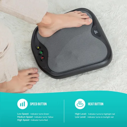 Miniatura 4 de Snailax Shiatsu masajeador de pies con calor, funda lavable, masajeador de amasado para pies y espalda, calentador de pies eléctrico, máquina