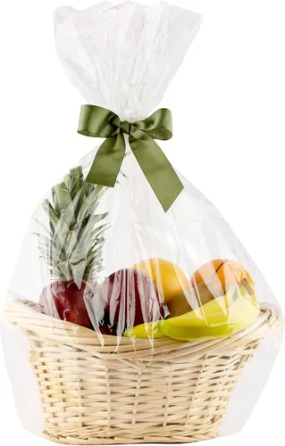 Bolsas transparentes de 24 x 30 pulgadas, gran envoltura de celofán transparente para cestas de despedida de soltera y regalos, paquete de 18