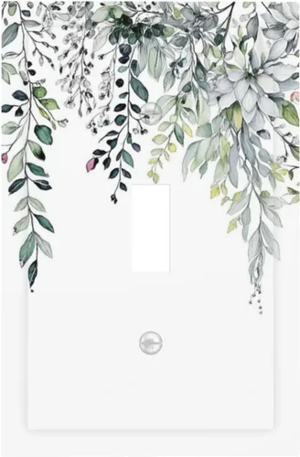 Miniatura 86 de Cubierta decorativa para interruptor de luz, diseño de pájaros y flores florales en blanco y negro, 2 bandas, cubierta decorativa para pared, placa
