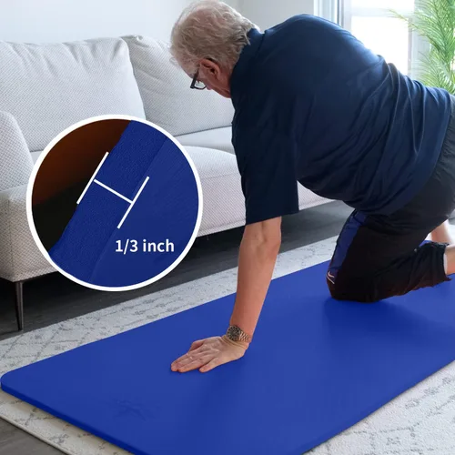 Miniatura 3 de Hatha Yoga Tapete de yoga de TPE grueso de 72 x 27 x 1/3 pulgadas, antideslizante, ecológico, tapete de ejercicio para yoga, pilates