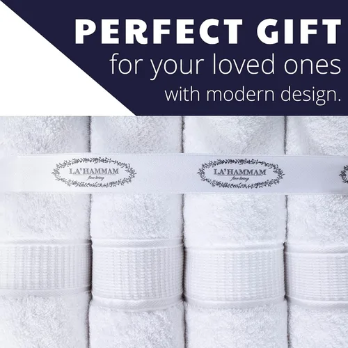 Miniatura 6 de Toallas de baño personalizadas para baño, hotel, spa, piscina, dormitorio universitario, súper suaves, altamente absorbentes, algodón turco Blanco