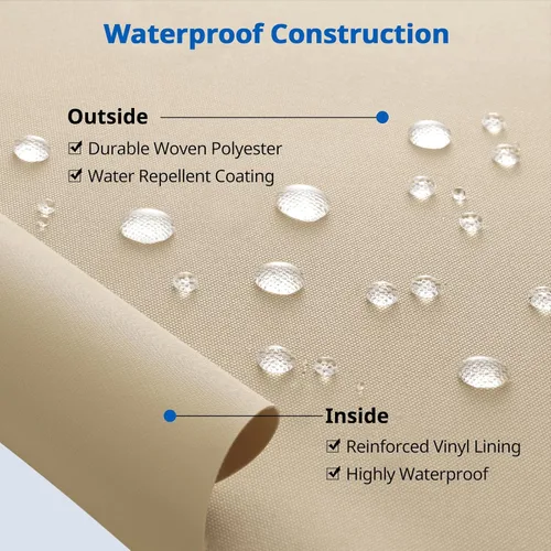 Miniatura 6 de SunPatio Funda para tumbona impermeable al aire libre, resistente, paquete de 2 fundas para sillas de patio, resistentes a los rayos UV, a Beige