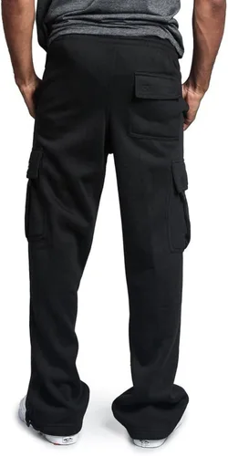 Miniatura 2 de Men's Heavyweight Fleece Cargo Sweatpants Drawstring Baggy Elastic Waist Athletic Jogger Sweat Pants Stretch Trousers Pocket