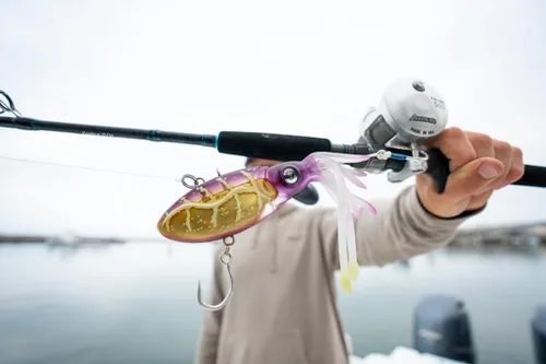 Miniatura 2 de Nomad Design Señuelo de pesca vibratorio patentado original de Squidtrex – Señuelo de plástico suave TPE con aroma añadido para agua salada con Cali