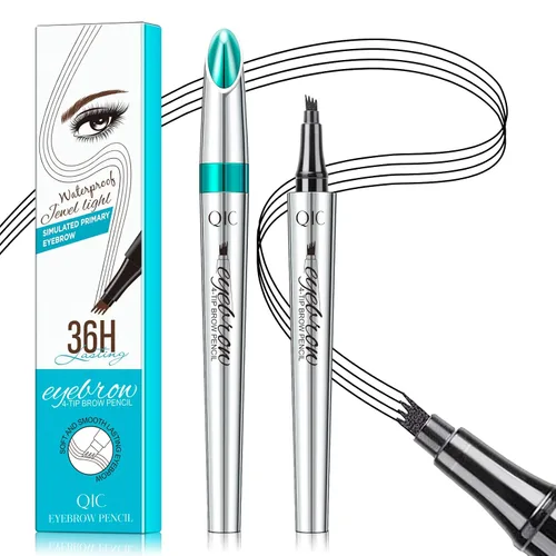 Miniatura 10 de Lápiz de cejas con microcuchilla de 4 puntas para maquillaje natural de cejas, bolígrafo de microblading impermeable y a prueba de manchas