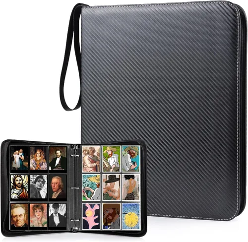 Miniatura 22 de WOT I Carpeta de lujo para cartas coleccionables, 540 bolsillos, fundas para carpeta de cartas coleccionables, carpeta de cuero rellenable de 3
