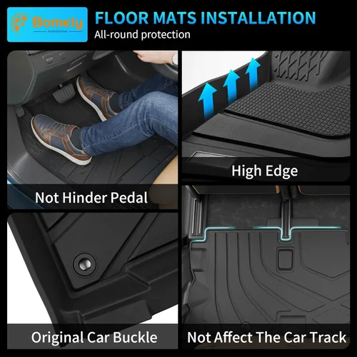 Miniatura 4 de Bomely Alfombrillas compatibles con Toyota Highlander 2014-2019 Cargo Liner TPE Protector de asiento trasero 2018 7 asientos Highlander Accesorios