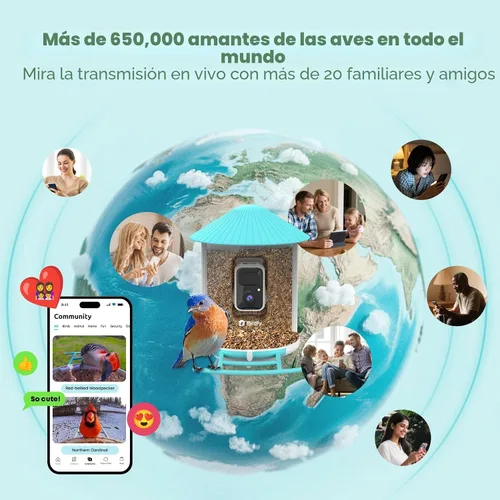 Miniatura 5 de NETVUE by Birdfy - Comedero inteligente para pájaros con cámara AI 2K, captura automática de videos y detección de movimiento, transmisión en vivo