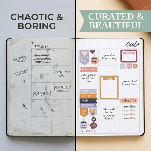 Miniatura 4 de Calcomanías estéticas para planificador mensual, más de 1100 hermosos accesorios de diseño que mejoran y optimizan tu agenda, diario y calendario