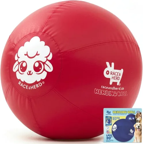 Miniatura 13 de Race&Herd Pelota de pastoreo XXL original de 25 pulgadas para perros grandes, juguetes de pastoreo, pelota duradera para perros grandes al aire