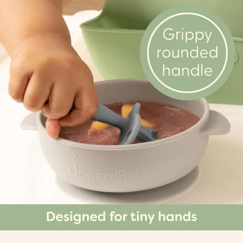 Miniatura 8 de Upward Baby - Cuchara de silicona para bebés con barrera antiestrangulamiento, cucharas para bebés de 6 meses, suministros infantiles de primera