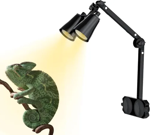 Miniatura 8 de Lámpara de calor de cerámica para reptiles, 2 soportes de luz de abrazadera de terrario para lagarto, gecko, serpiente, dragón barbudo, interruptor