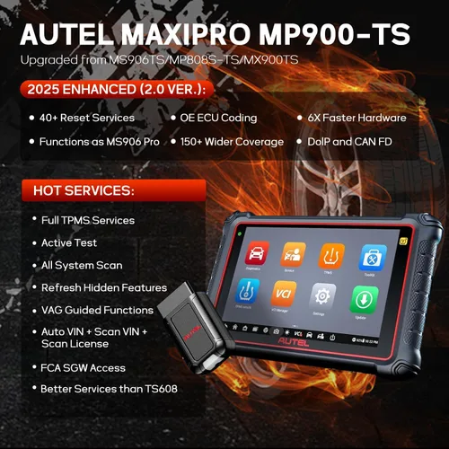 Miniatura 2 de Autel MaxiPRO MP900TS Escáner Actualización de MS906 PRO MS906TS MP900BT MK900-TS Herramienta de Programación y Diagnóstico de TPMS Igual que MS906