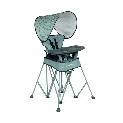 Miniatura 12 de Baby Delight Go with Me Uplift Silla alta portátil de lujo, toldo para el sol, interior y exterior, color gris