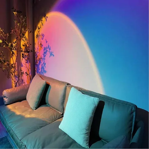 Miniatura 3 de Balkwan Lámpara de Proyección de Puesta de Sol con Rotación LED Romántica Moderna Soporte de Pie Luz Nocturna con USB para Sala de Estar Dormitorio