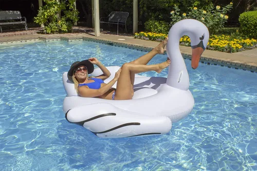 Miniatura 9 de Poolmaster Flotador de piscina Jumbo Rider, cisne, blanco, extra grande