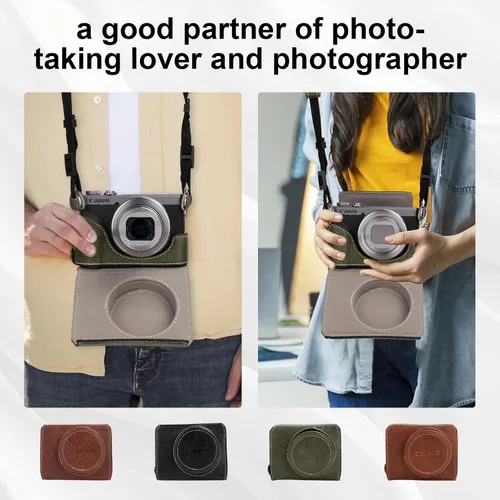 Miniatura 6 de Rieibi G7 X G7X II G7X III - Funda de piel vintage para cámara réflex digital Canon PowerShot G7X G7X Mark II G7X Mark III, funda protectora