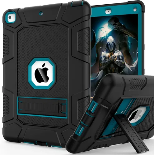 Miniatura 9 de Fundas para iPad de 6ª Generación, Funda de 5ª Generación, Air 2 de 9.7 Pulgadas a Prueba de Golpes, Resistente, Funda Protectora con Pata de Negro