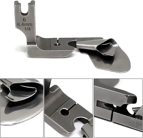 Miniatura 3 de 3 piezas de máquina de coser curvada con dobladillo para pie, tubo de tracción, falda de gasa de seda compatible con Brother, JUKI, Singer, etc