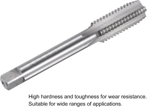 Miniatura 4 de uxcell Macho de roscar para fresado de roscas 1/2"-13 UNC, máquina de mano izquierda HSS (acero de alta velocidad) 6542 sin recubrimiento 4 flautas