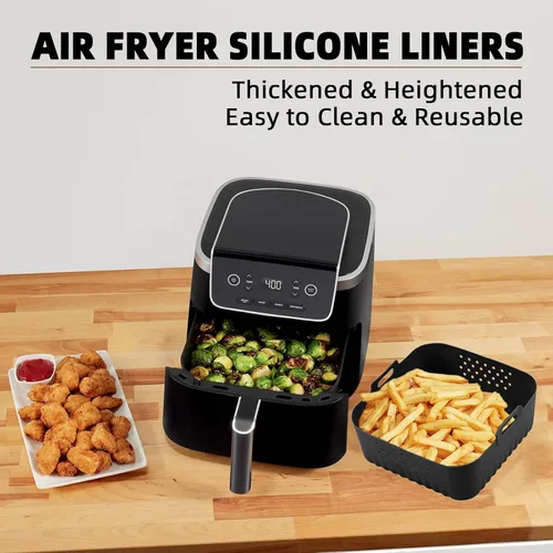 Miniatura 4 de LYHOLKEER Forros de silicona para freidora de aire Chefman de 6 cuartos de galón, Instant Pot Vortex Plus 6QT XL, 1 cesta cuadrada de silicona