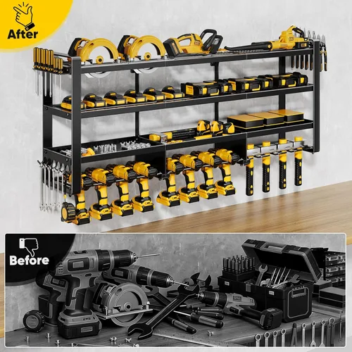 Miniatura 5 de POKIPO Organizador de herramientas eléctricas grande de 49 pulgadas de ancho, 4 capas de carga resistente, 800 libras, estante de almacenamiento