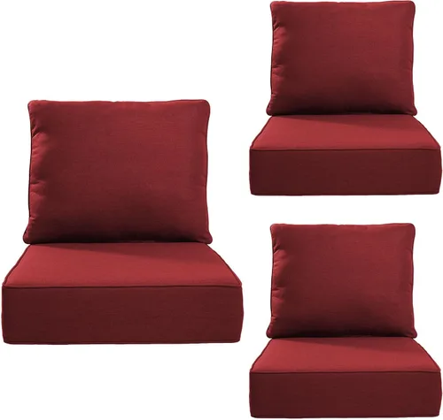 Miniatura 115 de Rilyson Cojines de patio para muebles de exterior, 22 x 24 pulgadas, respaldo alto y asiento profundo, cojín de exterior para sillas de patio, sofá