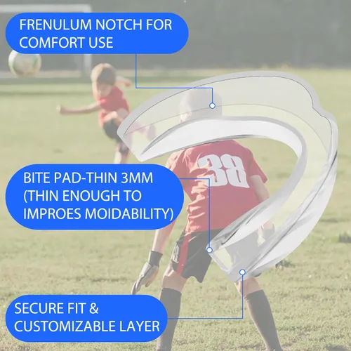 Miniatura 3 de Ptwola 5 protectores bucales deportivos transparentes de fútbol para adultos y jóvenes, para boxeo atlético, protección bucal, para baloncesto