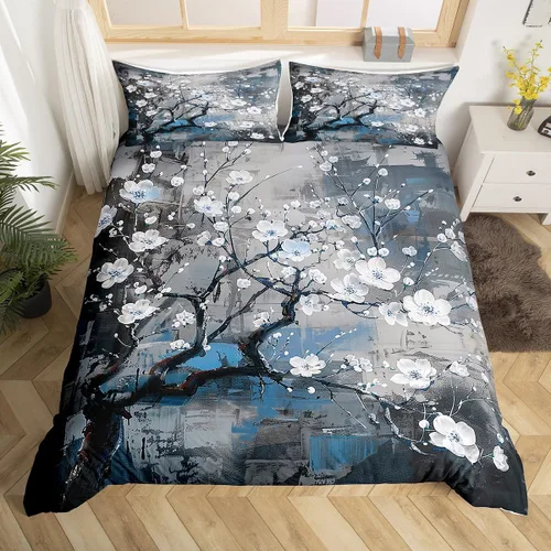 Miniatura 21 de Funda de edredón de gatos negros y blancos, juego de ropa de cama verde para niños, bonita funda de edredón de gatos para decoración de habitación
