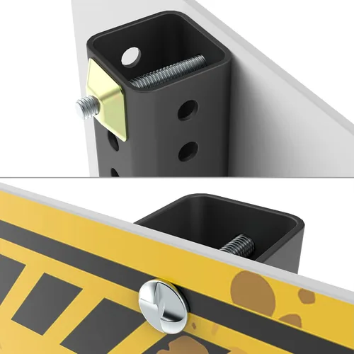 Miniatura 4 de Kit de montaje de poste antirrobo de 8 piezas para poste de canal U, pernos y tuercas de montaje de poste de señal, perno de 2.5 pulgadas
