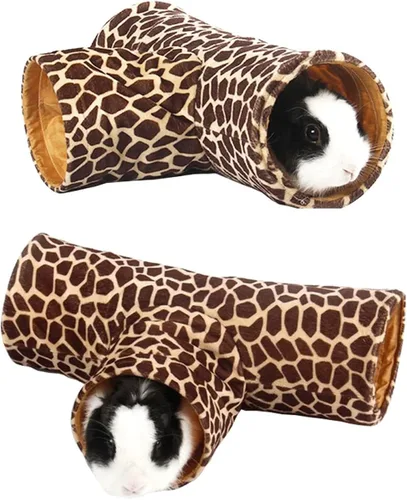 Miniatura 6 de LEFTSTARER Túnel de conejillo de indias, escondite plegable de 3 vías para hurón, erizo, chinchillas, ratones, rata y conejo Tubos de túnel de 3 vías