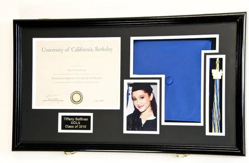 Miniatura 17 de Marco de diploma de graduación personalizado con borla, tapa de fotos grabado, vitrina para certificado de 11 x 8.5 pulgadas con colores Acabado
