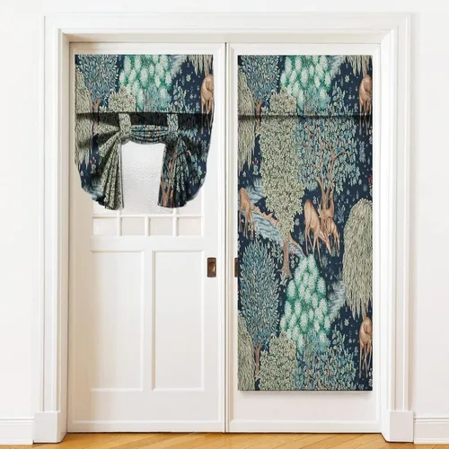 Miniatura 13 de Cortinas de puerta negras y rojas para ventanas de puerta, estampado de leopardo y cebra, cortinas de ventana para puerta de vidrio francesa